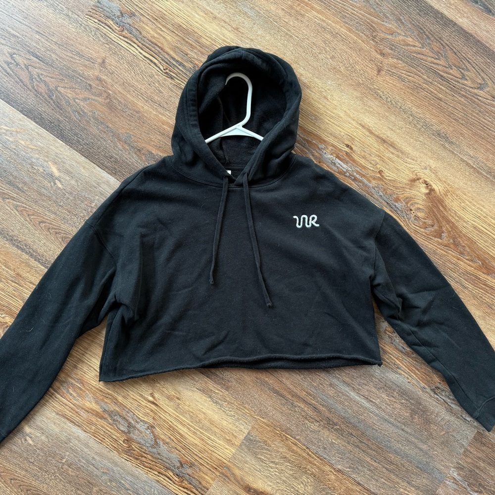 Black Cropped Whiskey Bent Hoodie